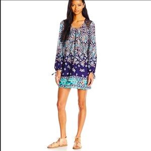 Embroidered shift dress